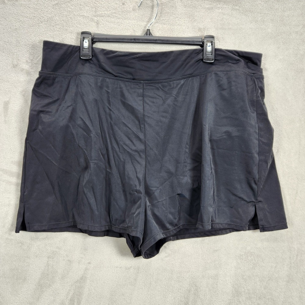 Swim Solutions Black Boyshort Thigh Minimizer Swim Bottoms Plus Size 20W 525044X